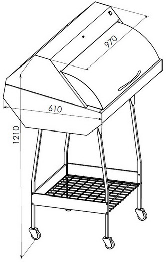 УФ камера для хранения стерильного инструмента ПАНМЕД-1Б (970мм), ПАНМЕД-1Б с металлической сектор-крышкой