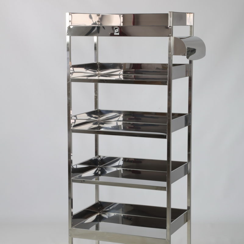Stainless steel shelving unit with 5 shelves